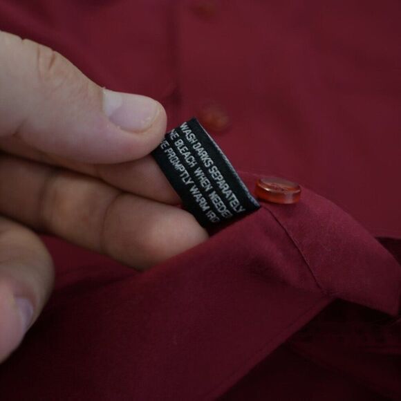 Pierre Cardin Slim Fit Red 2XL Collared Dress Shirt‎ Pocket Cotton Blend - Picture 10 of 10
